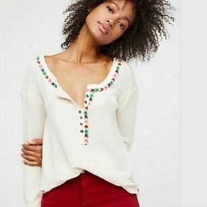 Free People We The Free Thermal Embroidered Top